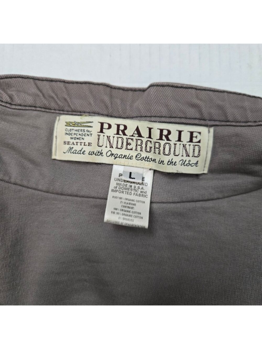 Prairie Underground Size L Tarpaulin Jacket Asymetric Organic Cotton Grey Womens - Picture 4 of 9